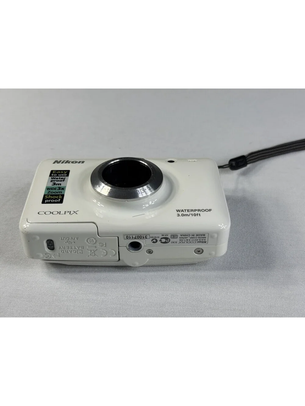 Nikon Coolpix S30 10.1MP Water Proof Digital Camera White